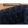 Cleo Blink - Chesterfield 2-Sitzer Sofa aus Samt mit Kristallsteppung und braunen Massivholzfüßen