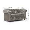 Cleo Blink - Chesterfield 2-Sitzer Sofa aus Samt mit Kristallsteppung und braunen Massivholzfüßen