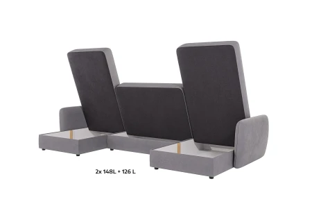 Elijah - Wohnlandschaft mit Schlaffunktion und Bettkasten