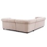 Cleo Blink - Chesterfield Ecksofa L-Form aus Samt mit Kristallsteppung und braunen Massivholzfüßen