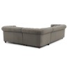 Cleo Blink - Chesterfield Ecksofa L-Form aus Samt mit Kristallsteppung und braunen Massivholzfüßen
