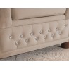 Cleo Blink - Chesterfield Ecksofa L-Form aus Samt mit Kristallsteppung und braunen Massivholzfüßen