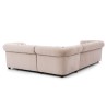 Cleo Blink - Chesterfield Ecksofa L-Form mit Schlaffunktion aus Samt mit Kristallsteppung und braunen Massivholzfüßen