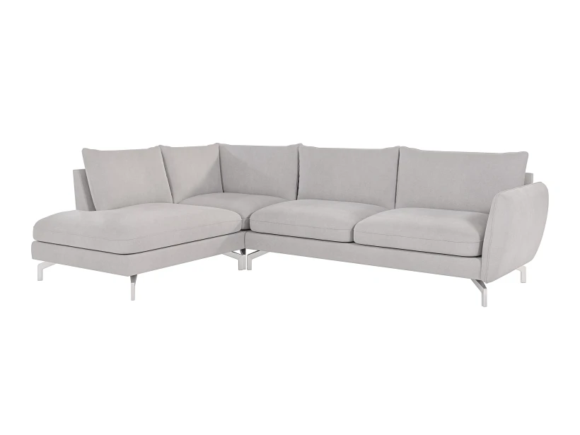 Patrick - Modernes Ecksofa mit Silber Metall Füßen