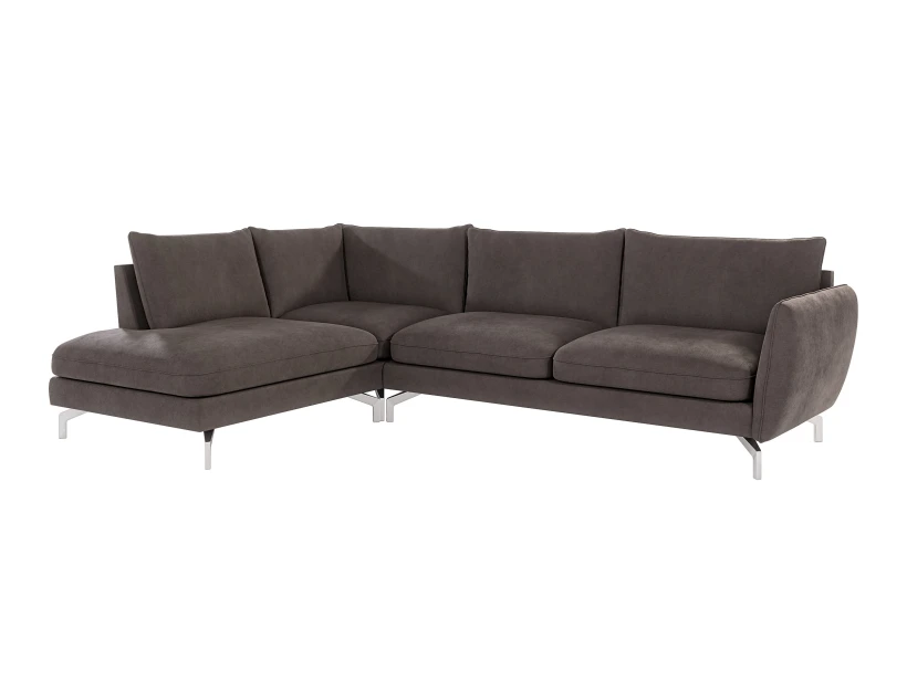 Patrick - Modernes Ecksofa mit Silber Metall Füßen