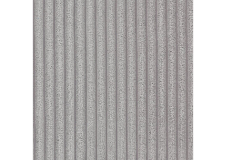 Vela - Polsterstuhl im Japandi Stil und im runden Design aus grauem Cord mit schwarzem Metallgestell