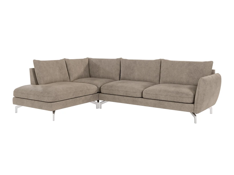 Patrick - Modernes Ecksofa mit Silber Metall Füßen