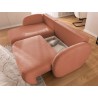 Candy - Modernes Ecksofa in L-Form mit Schlaffunktion und Stauraum aus Bouclé-Stoff, abgerundetes Design und hoher Sitzkomfort