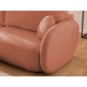 Candy - Modernes Ecksofa in L-Form mit Schlaffunktion und Stauraum aus Bouclé-Stoff, abgerundetes Design und hoher Sitzkomfort