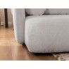 Candy - Modernes Ecksofa in L-Form mit Schlaffunktion und Stauraum aus Bouclé-Stoff, abgerundetes Design und hoher Sitzkomfort
