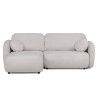 Candy - Modernes Ecksofa in L-Form mit Schlaffunktion und Stauraum aus Bouclé-Stoff, abgerundetes Design und hoher Sitzkomfort
