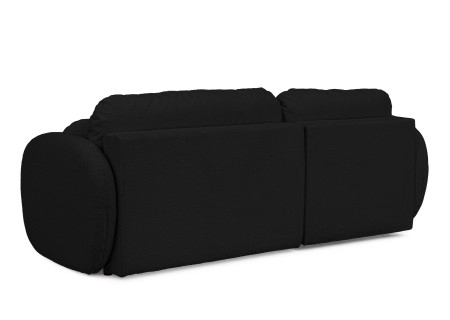 Candy - Modernes Ecksofa in L-Form mit Schlaffunktion und Stauraum aus Bouclé-Stoff, abgerundetes Design und hoher Sitzkomfort