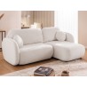 Candy - Modernes Ecksofa in L-Form mit Schlaffunktion und Stauraum aus Bouclé-Stoff, abgerundetes Design und hoher Sitzkomfort