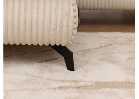 Bonnie - Ecksofa mit Schlaffunktion und Bettkasten aus Cord-Stoff mit verstellbaren Kopfstützen und Armlehne