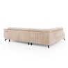 Bonnie - Ecksofa mit Schlaffunktion und Bettkasten aus Cord-Stoff mit verstellbaren Kopfstützen und Armlehne