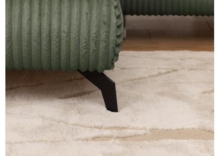 Bonnie - Ecksofa mit Schlaffunktion und Bettkasten aus Cord-Stoff mit verstellbaren Kopfstützen und Armlehne