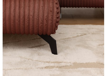 Bonnie - Ecksofa mit Schlaffunktion und Bettkasten aus Cord-Stoff mit verstellbaren Kopfstützen und Armlehne