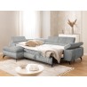 Bonnie - Ecksofa mit Schlaffunktion und Bettkasten aus Cord-Stoff mit verstellbaren Kopfstützen und Armlehne