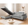 Bonnie - Ecksofa mit Schlaffunktion und Bettkasten aus Cord-Stoff mit verstellbaren Kopfstützen und Armlehne