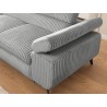Bonnie - Ecksofa mit Schlaffunktion und Bettkasten aus Cord-Stoff mit verstellbaren Kopfstützen und Armlehne