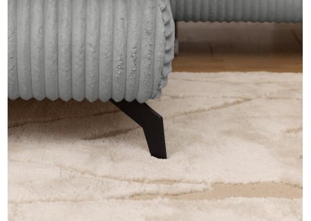 Bonnie - Ecksofa mit Schlaffunktion und Bettkasten aus Cord-Stoff mit verstellbaren Kopfstützen und Armlehne