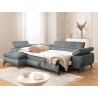 Bonnie - Ecksofa mit Schlaffunktion und Bettkasten aus Cord-Stoff mit verstellbaren Kopfstützen und Armlehne
