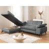 Bonnie - Ecksofa mit Schlaffunktion und Bettkasten aus Cord-Stoff mit verstellbaren Kopfstützen und Armlehne