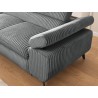Bonnie - Ecksofa mit Schlaffunktion und Bettkasten aus Cord-Stoff mit verstellbaren Kopfstützen und Armlehne
