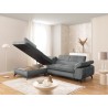 Bonnie - Ecksofa mit Schlaffunktion und Bettkasten aus Cord-Stoff mit verstellbaren Kopfstützen und Armlehne