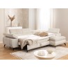 Bonnie - Ecksofa mit Schlaffunktion und Bettkasten aus Cord-Stoff mit verstellbaren Kopfstützen und Armlehne