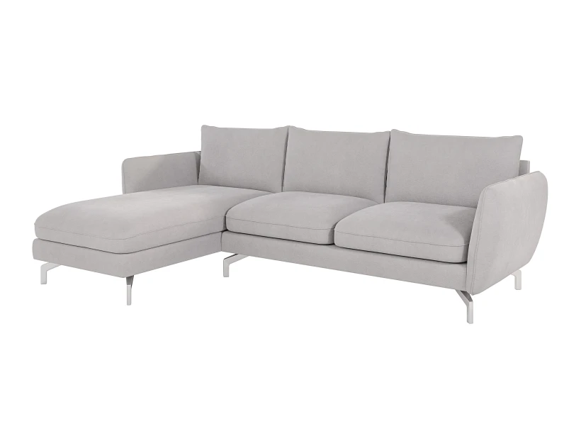 Patrick - Modernes Ecksofa mit Silber Metall Füßen