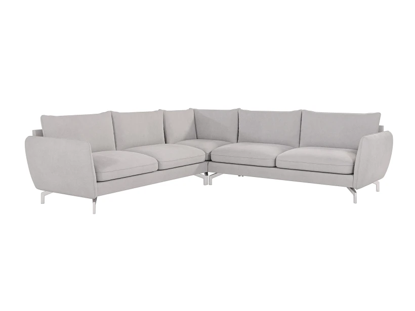Patrick - Modernes Ecksofa mit Silber Metall Füßen