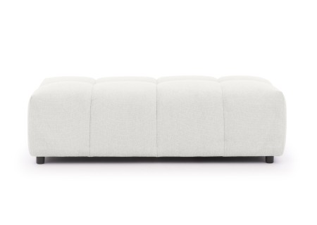 Bubble - Ecksofa mit Schlaffunktion und Hocker mit losen Rückenkissen und Sitzfläche in Bubble-Optik aus weichem Strukturstoff