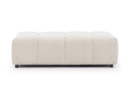 Bubble - Ecksofa mit Schlaffunktion und Hocker mit losen Rückenkissen und Sitzfläche in Bubble-Optik aus weichem Strukturstoff
