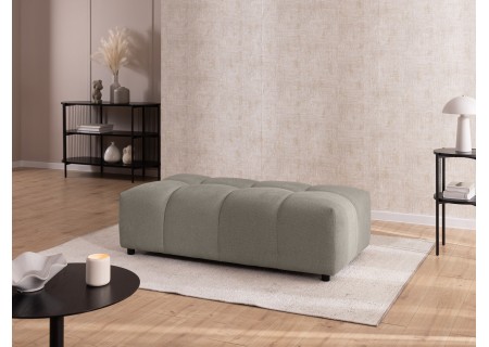 Bubble - Ecksofa mit Schlaffunktion und Hocker mit losen Rückenkissen und Sitzfläche in Bubble-Optik aus weichem Strukturstoff