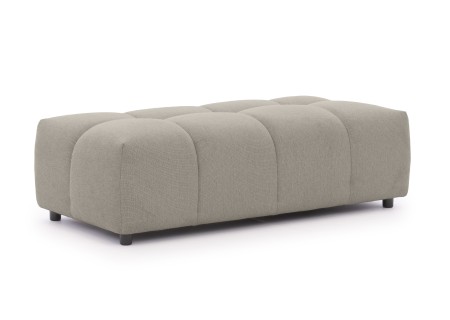 Bubble - Ecksofa mit Schlaffunktion und Hocker mit losen Rückenkissen und Sitzfläche in Bubble-Optik aus weichem Strukturstoff
