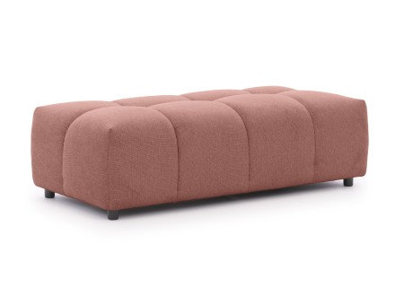 Bubble - Ecksofa mit Schlaffunktion und Hocker mit losen Rückenkissen und Sitzfläche in Bubble-Optik aus weichem Strukturstoff