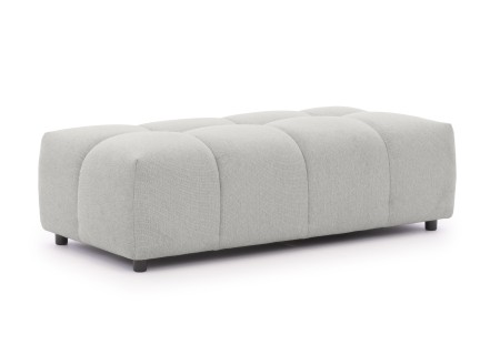 Bubble - Ecksofa mit Schlaffunktion und Hocker mit losen Rückenkissen und Sitzfläche in Bubble-Optik aus weichem Strukturstoff
