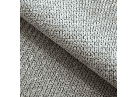 Bubble - Ecksofa mit Schlaffunktion und Hocker mit losen Rückenkissen und Sitzfläche in Bubble-Optik aus weichem Strukturstoff