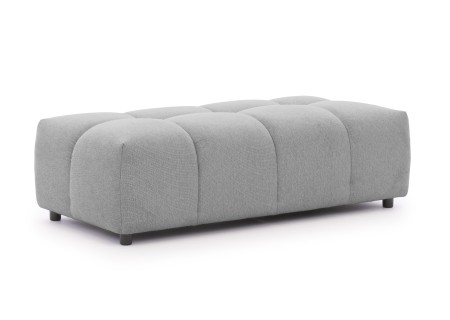 Bubble - Ecksofa mit Schlaffunktion und Hocker mit losen Rückenkissen und Sitzfläche in Bubble-Optik aus weichem Strukturstoff