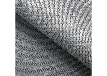 Bubble - Ecksofa mit Schlaffunktion und Hocker mit losen Rückenkissen und Sitzfläche in Bubble-Optik aus weichem Strukturstoff