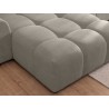 Bubble - Ecksofa mit Schlaffunktion und Hocker mit losen Rückenkissen und Sitzfläche in Bubble-Optik aus weichem Strukturstoff