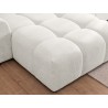 Bubble - Ecksofa mit Schlaffunktion und Hocker mit losen Rückenkissen und Sitzfläche in Bubble-Optik aus weichem Strukturstoff