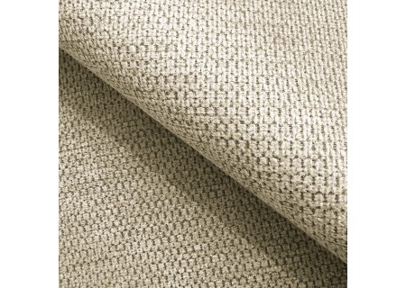 Bubble - Ecksofa mit Schlaffunktion und Hocker mit losen Rückenkissen und Sitzfläche in Bubble-Optik aus weichem Strukturstoff