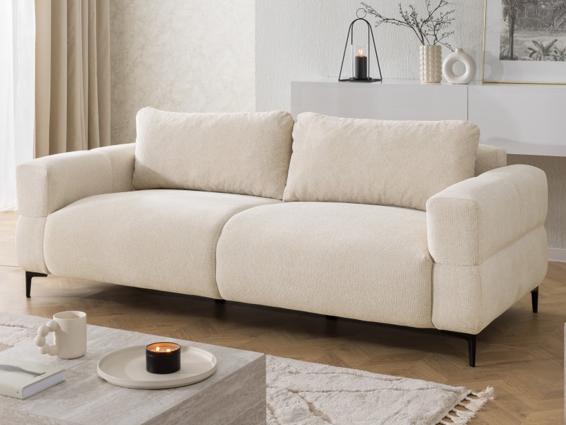 Cardea – Modernes 3-Sitzer-Sofa in Bubble-Optik aus weichem Strukturstoff mit hohem Sitzkomfort