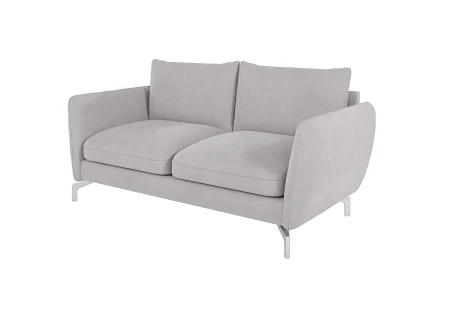 Patrick - Modernes Sofa 2-Sitzer mit Silber Metall Füßen