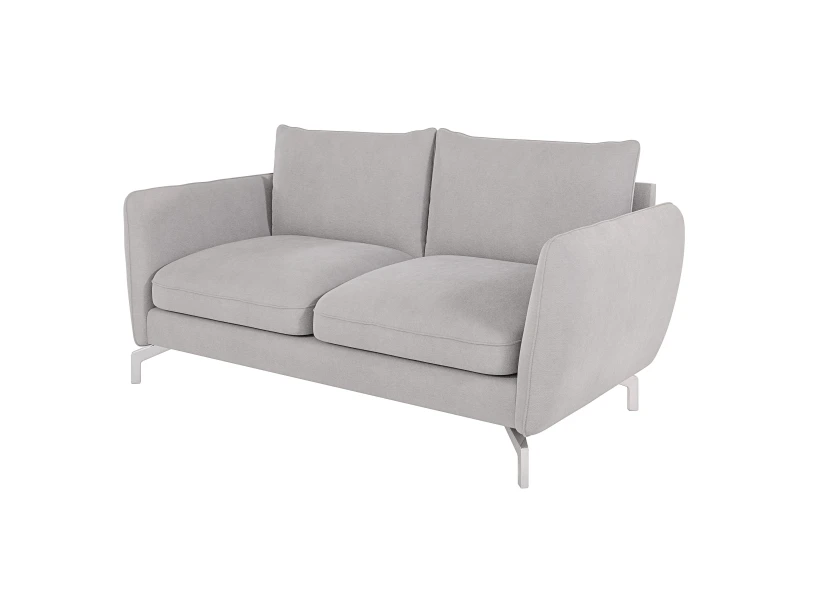 Patrick - Modernes Sofa 2-Sitzer mit Silber Metall Füßen