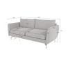 Patrick - Modernes Sofa 3-Sitzer mit Silber Metall Füßen