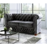 Alnem - Chesterfield Sofa 2-Sitzer aus Samt-Stoff mit Holzfüßen