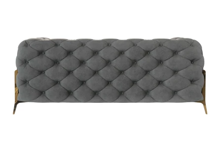 Natalie - Chesterfield Sofa 2-Sitzer mit Goldene Metall Füßen